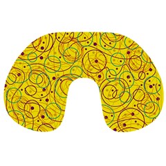 Yellow Abstract Art Travel Neck Pillows by Valentinaart