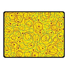 Yellow Abstract Art Double Sided Fleece Blanket (small) 