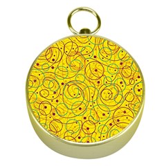 Yellow Abstract Art Gold Compasses