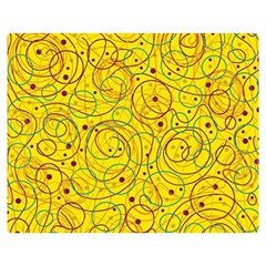 Yellow Abstract Art Double Sided Flano Blanket (medium)  by Valentinaart