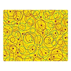 Yellow Abstract Art Double Sided Flano Blanket (large) 