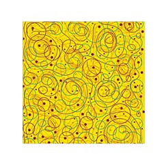 Yellow Abstract Art Small Satin Scarf (square)