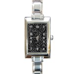 Black and white magic Rectangle Italian Charm Watch Front