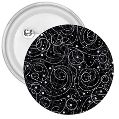 Black And White Magic 3  Buttons by Valentinaart