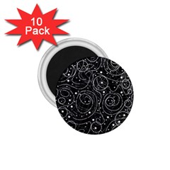 Black And White Magic 1 75  Magnets (10 Pack)  by Valentinaart