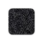 Black and white magic Rubber Coaster (Square)  Front