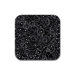 Black And White Magic Rubber Square Coaster (4 Pack) 