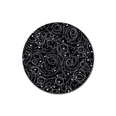 Black And White Magic Rubber Coaster (round) 