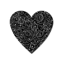 Black And White Magic Heart Magnet by Valentinaart