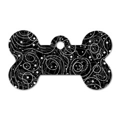 Black And White Magic Dog Tag Bone (two Sides)