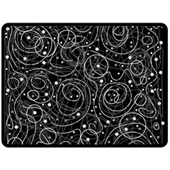 Black And White Magic Fleece Blanket (large) 