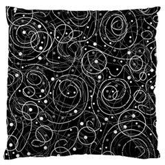 Black And White Magic Large Cushion Case (one Side)