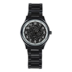 Black And White Magic Stainless Steel Round Watch