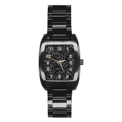 Black And White Magic Stainless Steel Barrel Watch