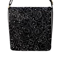 Black And White Magic Flap Messenger Bag (l) 