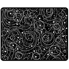 Black And White Magic Double Sided Fleece Blanket (medium)  by Valentinaart