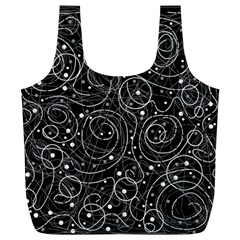 Black And White Magic Full Print Recycle Bags (l)  by Valentinaart