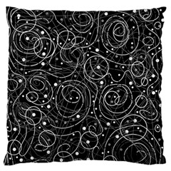 Black And White Magic Large Flano Cushion Case (one Side) by Valentinaart