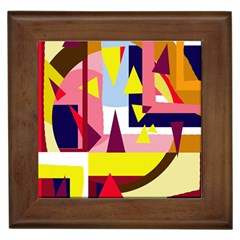 Colorful Abstraction Framed Tiles by Valentinaart