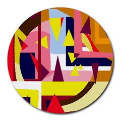 Colorful Abstraction Round Mousepads