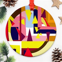 Colorful Abstraction Ornament (round)  by Valentinaart