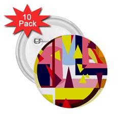 Colorful Abstraction 2 25  Buttons (10 Pack) 