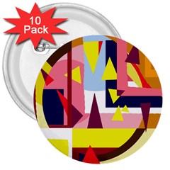 Colorful abstraction 3  Buttons (10 pack) 