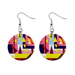 Colorful abstraction Mini Button Earrings