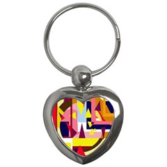 Colorful Abstraction Key Chains (heart) 