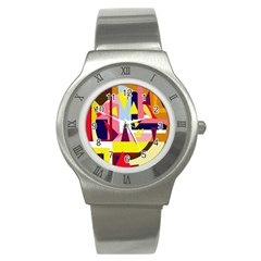 Colorful abstraction Stainless Steel Watch