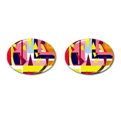 Colorful Abstraction Cufflinks (oval) by Valentinaart