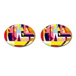 Colorful abstraction Cufflinks (Oval) Front(Pair)