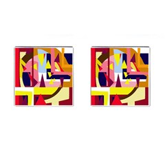 Colorful Abstraction Cufflinks (square)