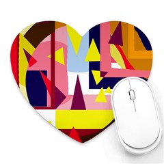 Colorful Abstraction Heart Mousepads