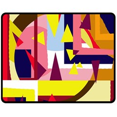 Colorful Abstraction Fleece Blanket (medium)  by Valentinaart