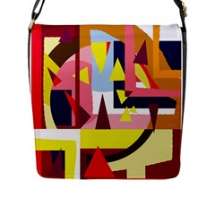 Colorful abstraction Flap Messenger Bag (L) 