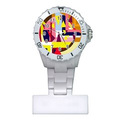 Colorful Abstraction Plastic Nurses Watch by Valentinaart