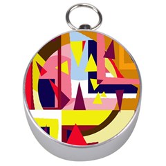 Colorful Abstraction Silver Compasses by Valentinaart