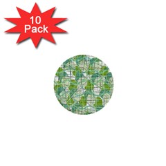 Gray Decorative Abstraction 1  Mini Buttons (10 Pack) 