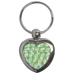 Gray Decorative Abstraction Key Chains (heart)  by Valentinaart