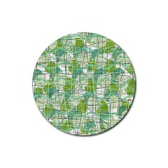 Gray Decorative Abstraction Rubber Coaster (round)  by Valentinaart