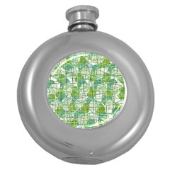 Gray Decorative Abstraction Round Hip Flask (5 Oz)