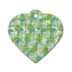 Gray Decorative Abstraction Dog Tag Heart (two Sides) by Valentinaart