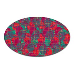 Decorative Abstract Art Oval Magnet by Valentinaart