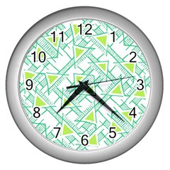 Ethnic Geo Pattern Wall Clocks (silver) 