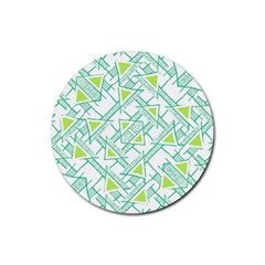 Ethnic Geo Pattern Rubber Coaster (round)  by dflcprints