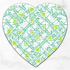 Ethnic Geo Pattern Jigsaw Puzzle (heart) by dflcprints