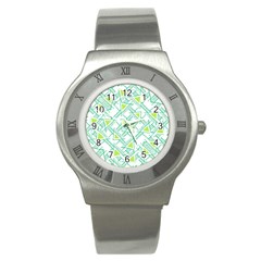 Ethnic Geo Pattern Stainless Steel Watch by dflcprints