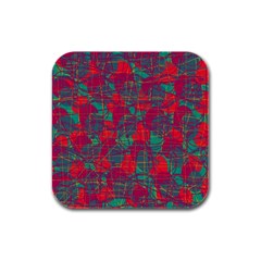 Decorative Abstract Art Rubber Square Coaster (4 Pack) 