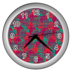 Decorative Abstract Art Wall Clocks (silver) 